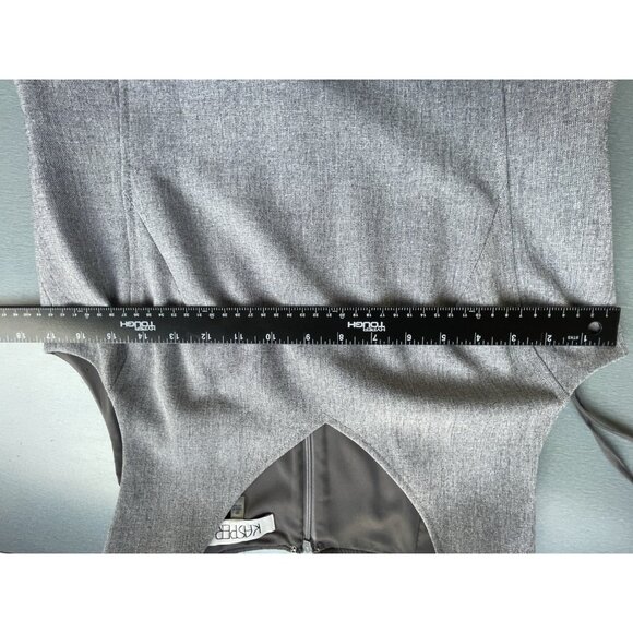 KASPER Women's Office Dress Petite Gray Sleeveless Sheath Lined Back Zip Size 6P - Picture 10 of 16